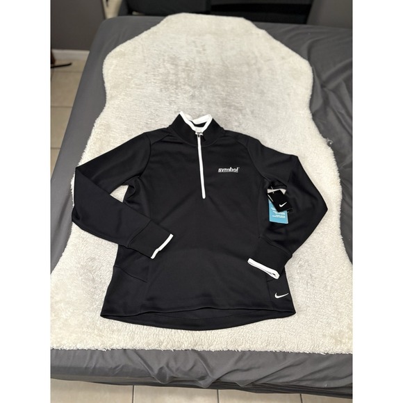 Nike Tops - Nike Golf Women's 1/4 Zip Black Pullover Sweatshirt Dri Fit Size Large LOGO